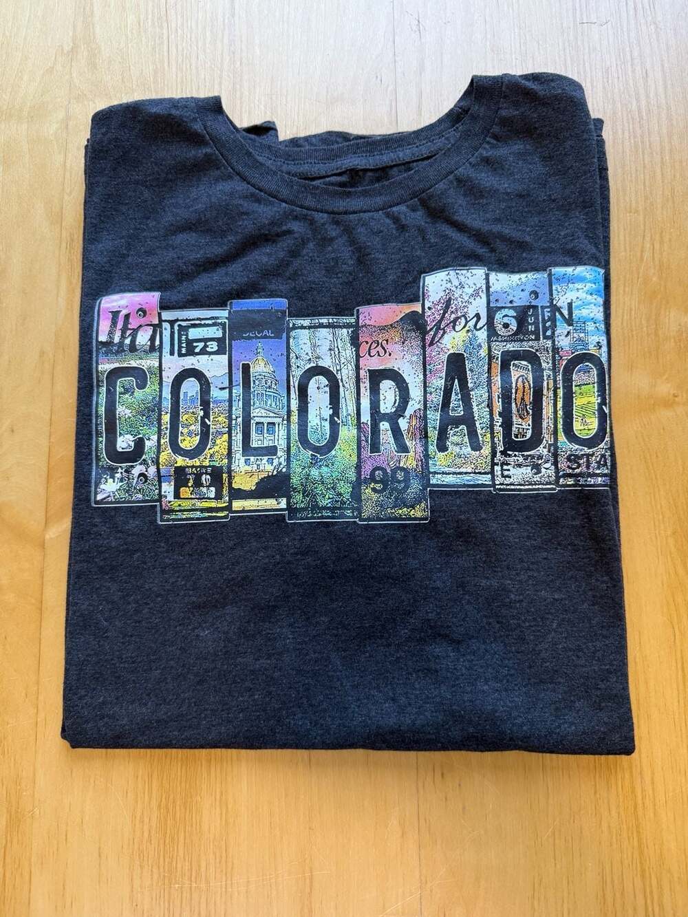 Instant Message Groovy Colorado T-Shirt Size 1X Heather Charcoal